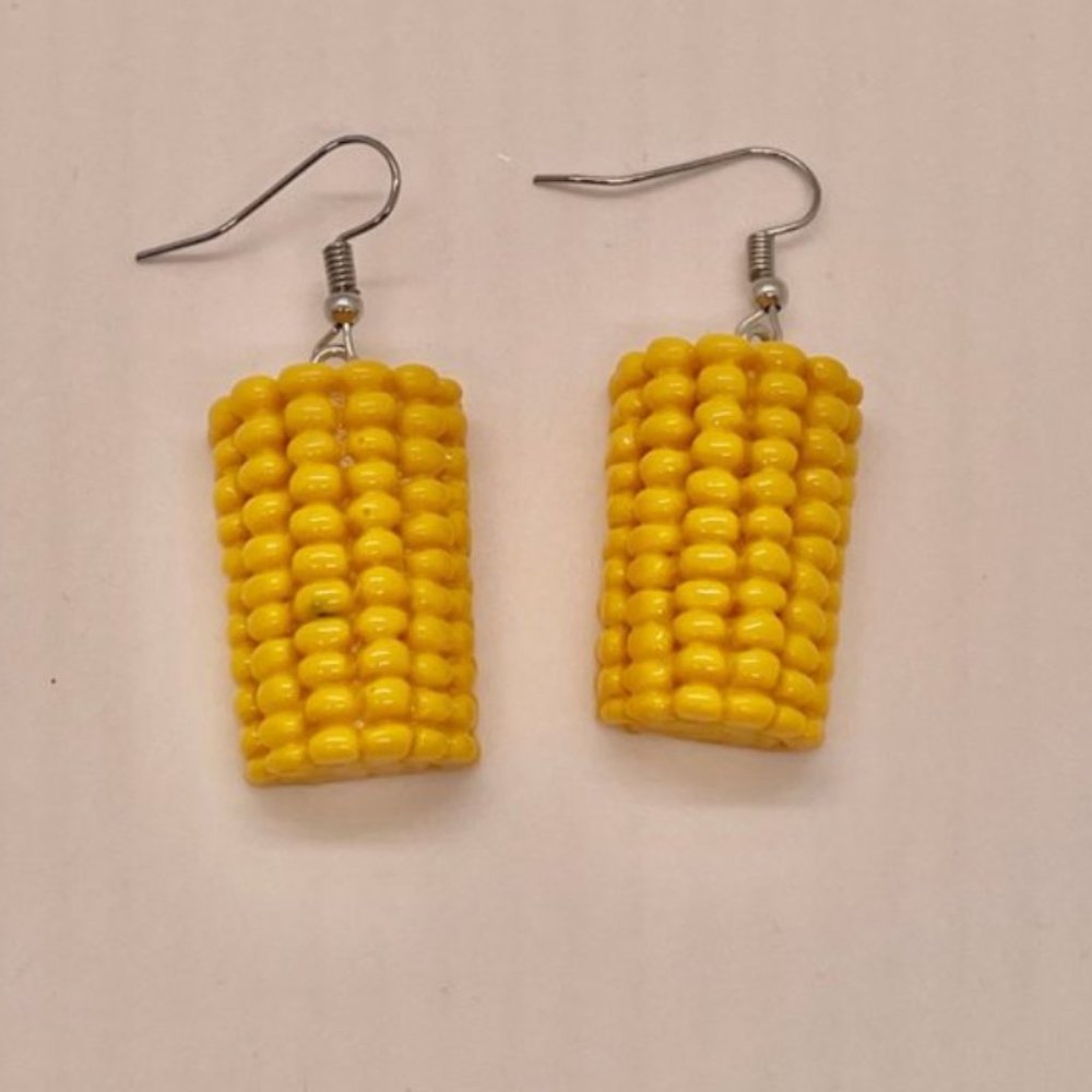 ⭐❤️ FREE Corn Food Snack Boho Deco Hipster Hippie Farm Hip Chic Pop Art Earrings